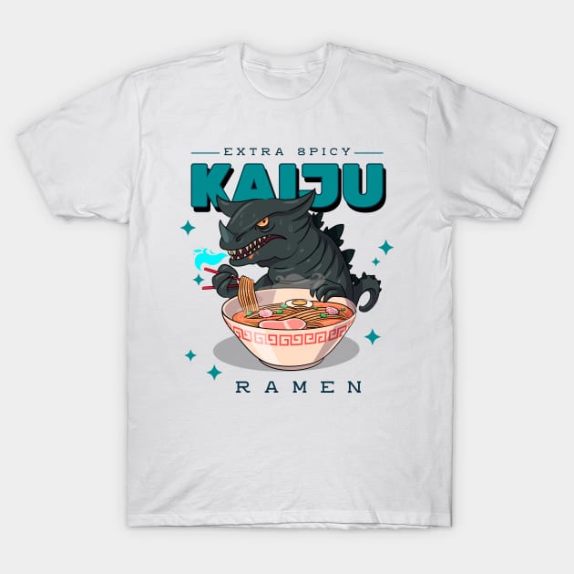 Kaiju Ramen Extra Spicy Asian Design T-Shirt by Joaddo